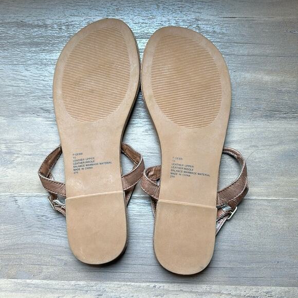 Steve Madden size 10 Debbi Strappy Cognac Leather Slingback Thong Sandal - Picture 7 of 7